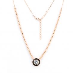Gold-plated 925 silver necklace with round zirconia