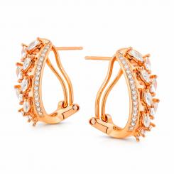 Earrings in 925 silver, gold-plated, with zirconia
