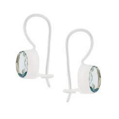 Earrings in 925 silver with sparkling zirconia in three different colors