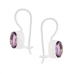 Серьги из серебра 925 пробы со сверкающими фианитами трех разных цветов