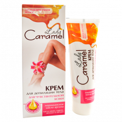 Lady Caramel Enthaarungs-Creme für empfindliche Haut gegen Haareinwuchs, 100 ml