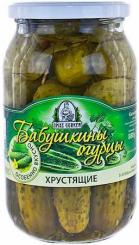 Granny's pickled cucumbers "Hrustjaschie", 880g (Drained 440g)