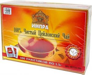 Impra Черный цейлонский чай, 100 пакетиков х 1,5 г