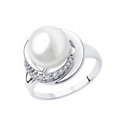 Sokolov Damenring aus 925 Silber mit Perle und Zirkonia