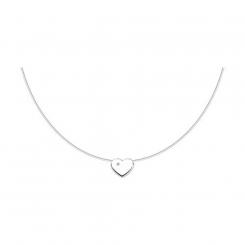 Sokolov necklace in 925 silver in the shape of a heart with a brilliant-cut diamond