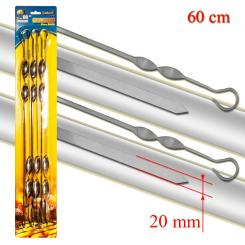 Grill skewers 20 mm, stainless steel 2 mm, wide, 6 pcs (60 cm)