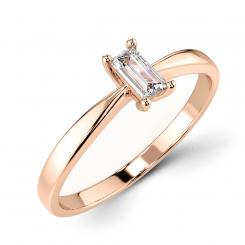 Ladies' ring in 585 rose gold with brilliant-cut diamond -1 piece approx. 0.10 ct. GSI