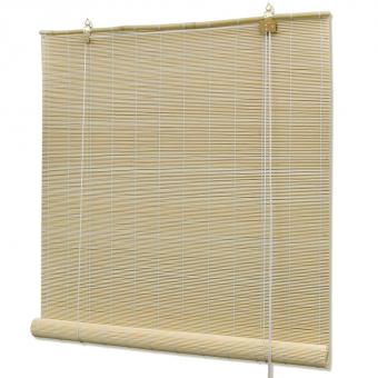 Bambusrollo Sichtschutz Mit Schnurzug - Holzrollo Für Fenster Bis 140cm Breite