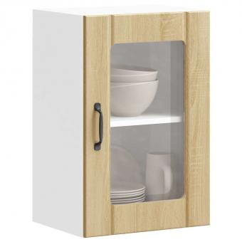 VidaXL Küchen-Hängeschrank Porto - Artisan-Eiche Mit Glastür, 80x31x60 Cm Wandschrank