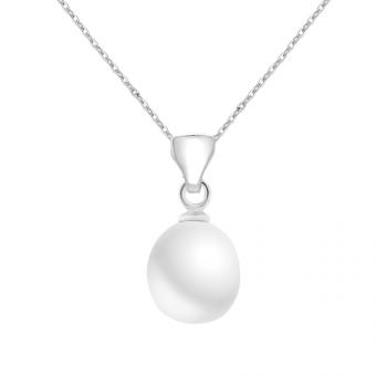 YSJNGF 925 Sterling Silber Halskette Mit Perlen - Elegante Kronen Anhänger Kette