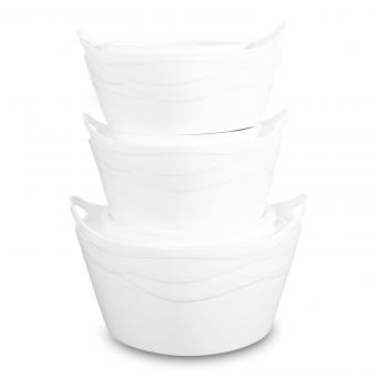 SMAK Thermoschüssel-Set aus Edelstahl, 3er Set Warmhalteschüssel mit Deckel