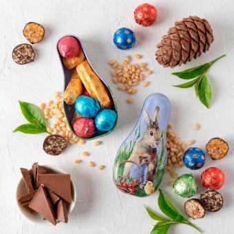 Limitierte Oster-Edition – Echter Zedern-Grillage in Zartbitterschokolade, 180 g