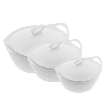 SMAK Thermoschüssel-Set aus Edelstahl, 3er Set Warmhalteschüssel mit Deckel