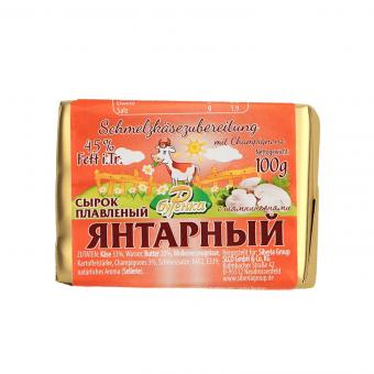 Burjonka Schmelzkäse "Jantarnyj" mit Champignons 45% Fett, 100g