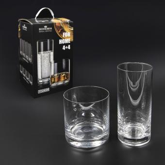 Bohemia Crystal Gläser-Set "FOR HOME" 4x320ml und 4x350ml