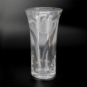 Bohemia CRYSTALEX vase "Tulip with silver" 25.5 cm