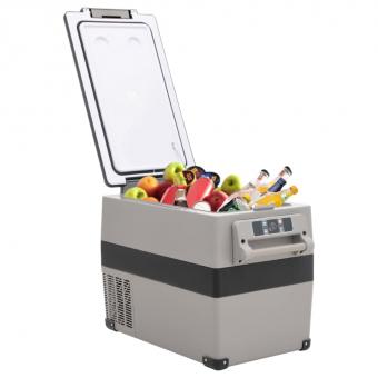 Kühlbox mit Griff und Adapter Schwarz und Grau 45 L PP & PE