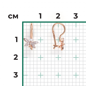 Earrings in 585 rose gold, with zirconia