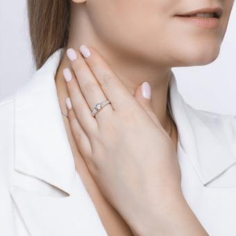 Восхитительное женское кольцо из красного золота 585 пробы, с бриллиантами 0,27 ct. WSI