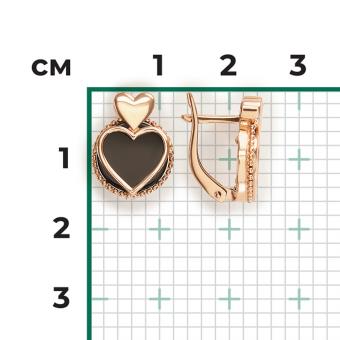 Ohrhänger, Russisches Rotgold 585, mit Onyx, Durchmesser ca. 12 mm, Höhe ca. 16 mm