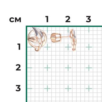 Stud earrings in 585 red/white gold, height approx. 12 mm, diameter approx. 10 mm