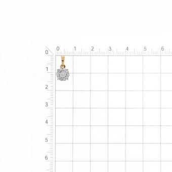 Schöner Anhänger, Russisches Rotgold 585, mit Brillant 1 Stück 0,02902 ct. HSI, Höhe ca. 15 mm