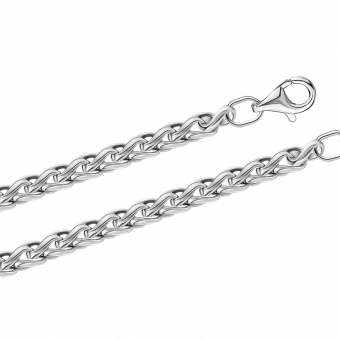 Красивая цепочка из серебра 925 пробы, ширина ≈ 5 мм, вес в 50 см ≈ 40,20 гр.