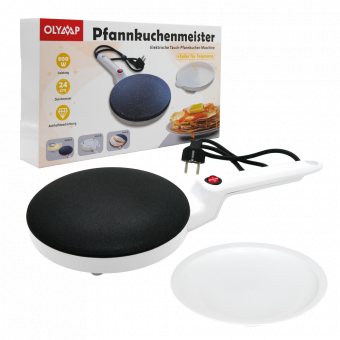 Olymp Elektrischer Pfannkuchen-Maker, Ø 24 cm, 800W, 24 x 43,5 x 6,5 cm