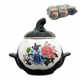 Backtopf "Kürbis" mit Henkeln, 0.75 l (Set mit 6 Töpfen)