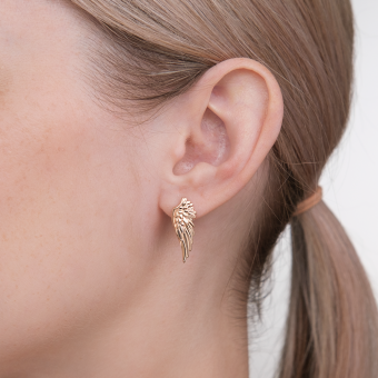 Attractive earrings, Russian red gold 585, height approx. 24 mm