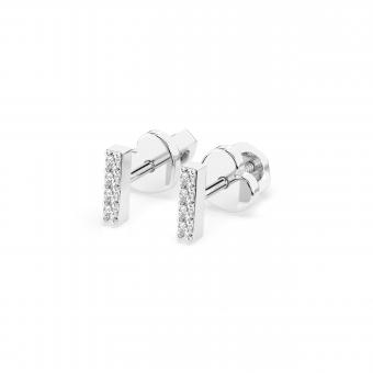 Ohrstecker aus 585 Weißgold, mit Brillanten, Höhe ca. 6 mm