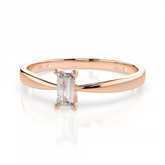 Damenring aus 585er Rotgold mit Brillant -1 Stück ca. 0,10 ct. GSI