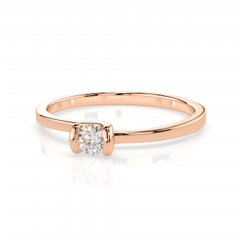 Damenring aus 585er Rotgold mit Brillant ca. 0,10 ct. GSI