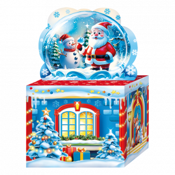 Faltbare Weihnachtsverpackung Karton-Geschenkbox Schneekugel für 800 g Süßwaren