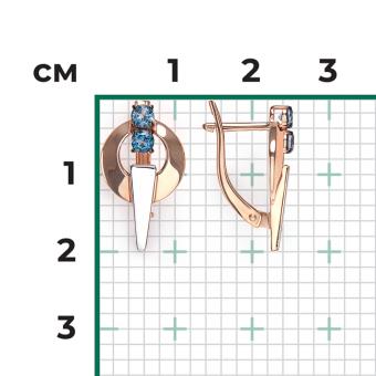 Ohrringe aus 585er Rot-/Weißgold mit Topasen, Höhe ca. 20 mm, Ø ca. 11 mm