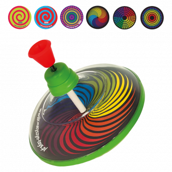 Lux spiral plastic spinning top, transparent