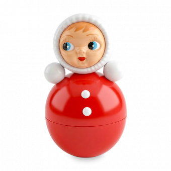 Musical stand-up doll, red, 15 cm