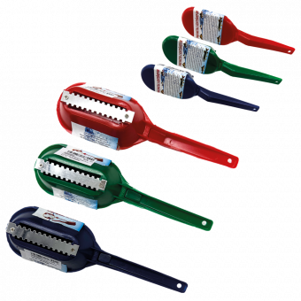 Fischschupper mit Edelstahlbehälter, 20 x 6 x 4,5 cm (Farben sortiert)