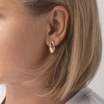 Earrings, russian red gold 585, height approx. 19 mm