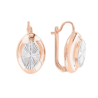 Elegant earrings, russian red gold 585, height approx. 18 mm.
