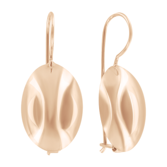 Elegant earrings, russian red gold 585, height approx. 33 mm