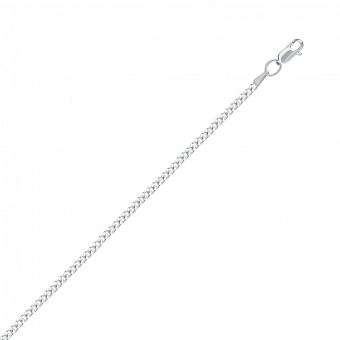 Elegant chain made of 925 sterling silver, curb link design, width approx. 2 mm
