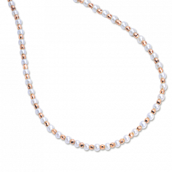 Perlenkette, Russisches Rotgold 585, Durchmesser ca. 3-4 mm