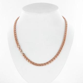 Solid chain and/or bracelet, Russian red gold 585, garibaldi weave, width approx. 6 mm, weight in 45 cm approx. 27,75 gr.
