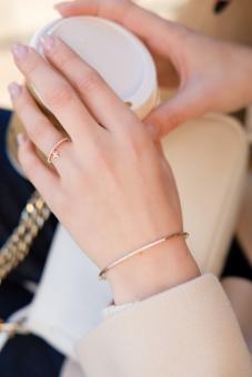 Bracelet in Russian red gold 585 with cubic zirconia