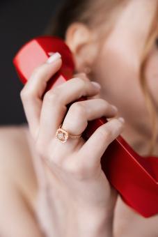 Women's ring, russian red gold 585, with zirconia, decorative part size approx. 11х11 mm, weight of the piece of jewelry: approx. 3,62 gr. 