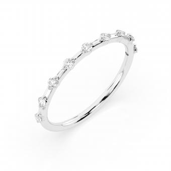 Women's ring, red / white and yellow gold 585, with brilliant-cut diamonds approx. 0,18 ct. GSI