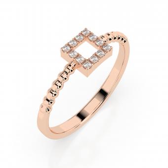 Women's ring, red / white and yellow gold 585, with brilliant-cut diamonds approx. 0,07 ct. GSI