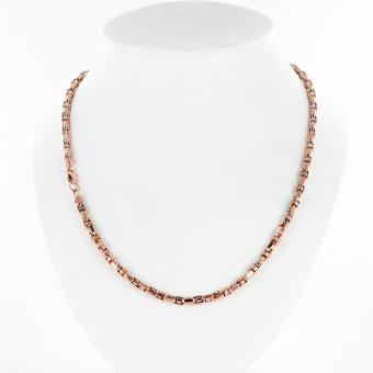 Beautiful chain, red and white gold 585, chain for women or men, width approx. 3 mm, weight in 50 cm approx. 11,8 g.