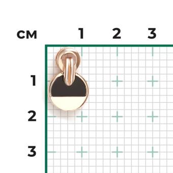 Pendant in rose gold 585, with onyx, diameter approx. 12 mm, height approx. 18 mm
